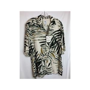 Zara Mens Relaxed Fit Palm Tree Shirt - Sz. Medium